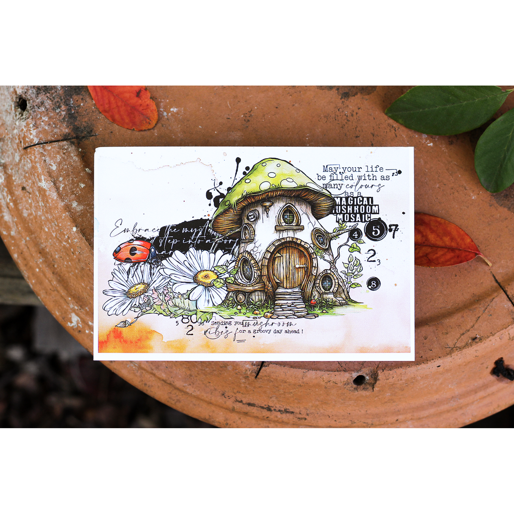 AALL & Create Gnome Wise A6 Clear Stamps 1076 mushroom house