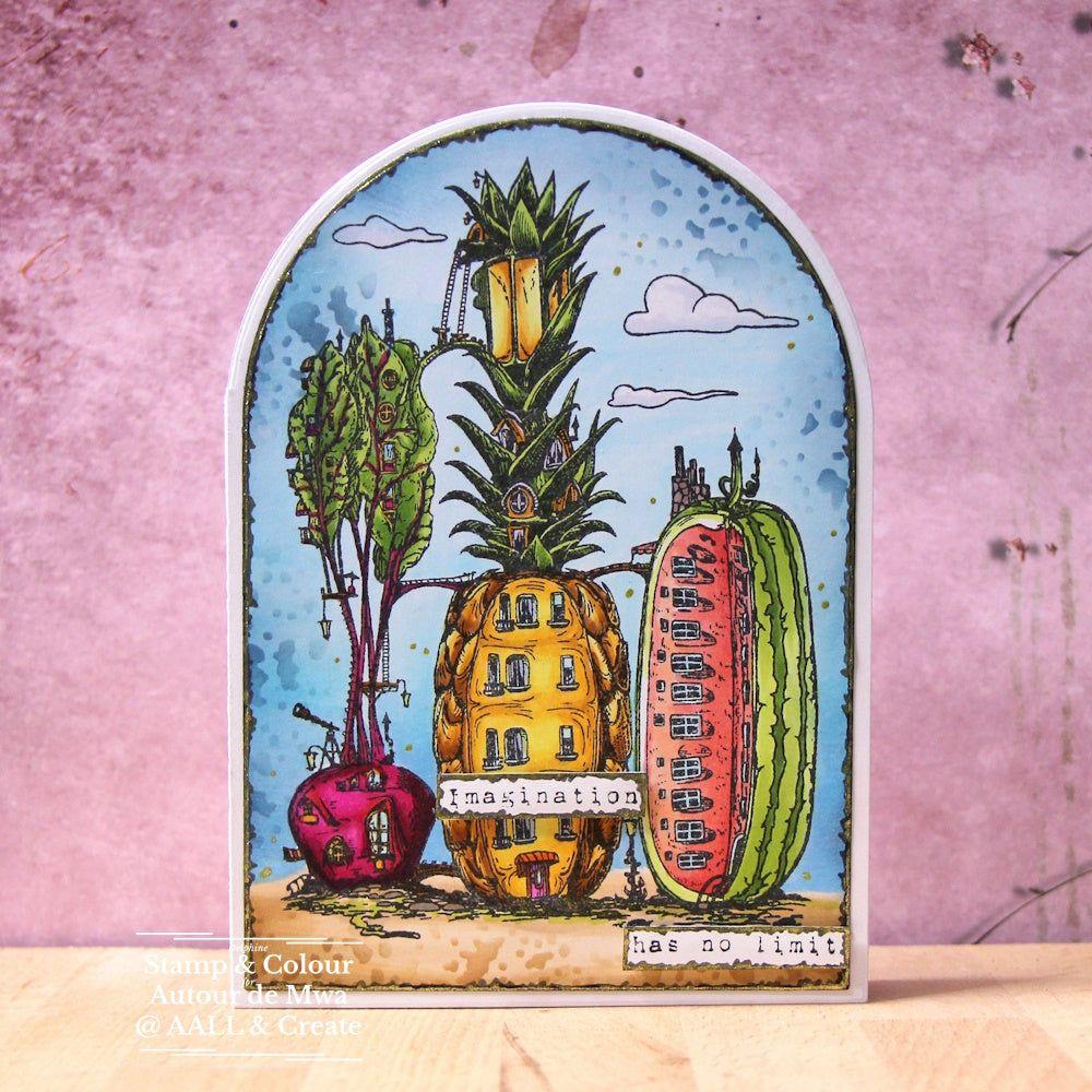 AALL & Create Pineapple Penthouse A6 Clear Stamp 1086 watermelon house