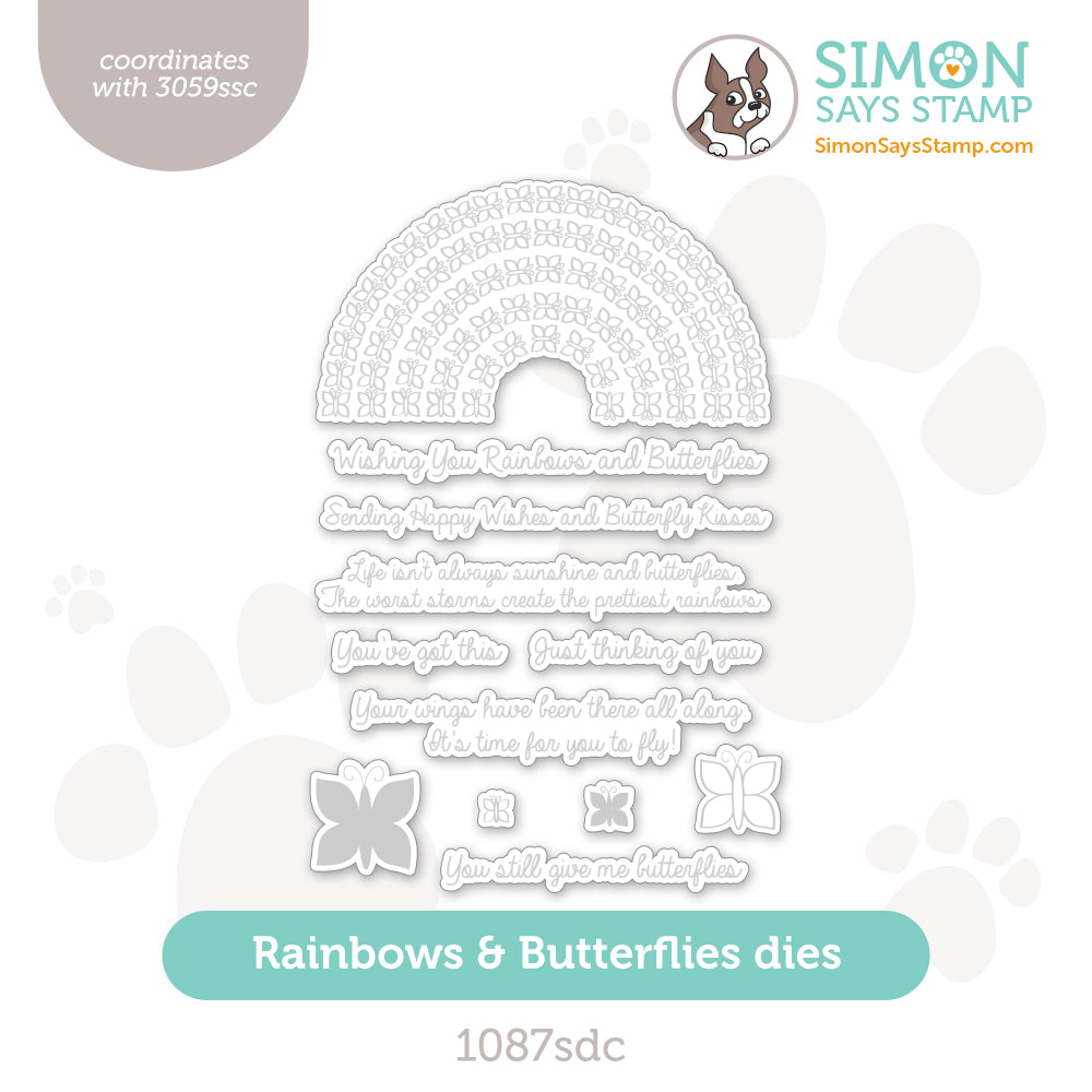 Simon Says Stamp Rainbows and Butterflies Wafer Dies 1087sdc Sunny Vibes