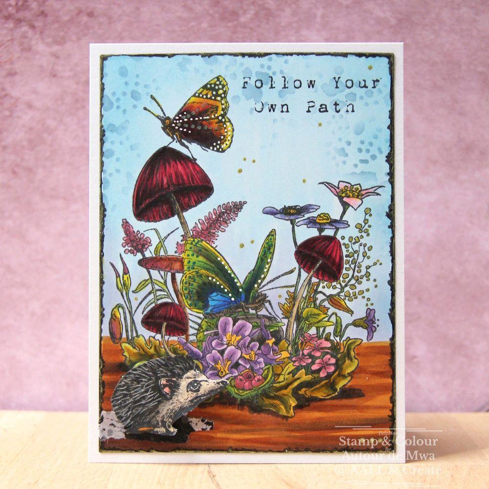 AALL & Create The Forest Bunch A6 Clear Stamps 1094 follow your own path