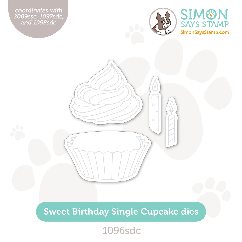 Simon Says Stamp Sweet Birthday Single Cupcake Wafer Dies 1096sdc