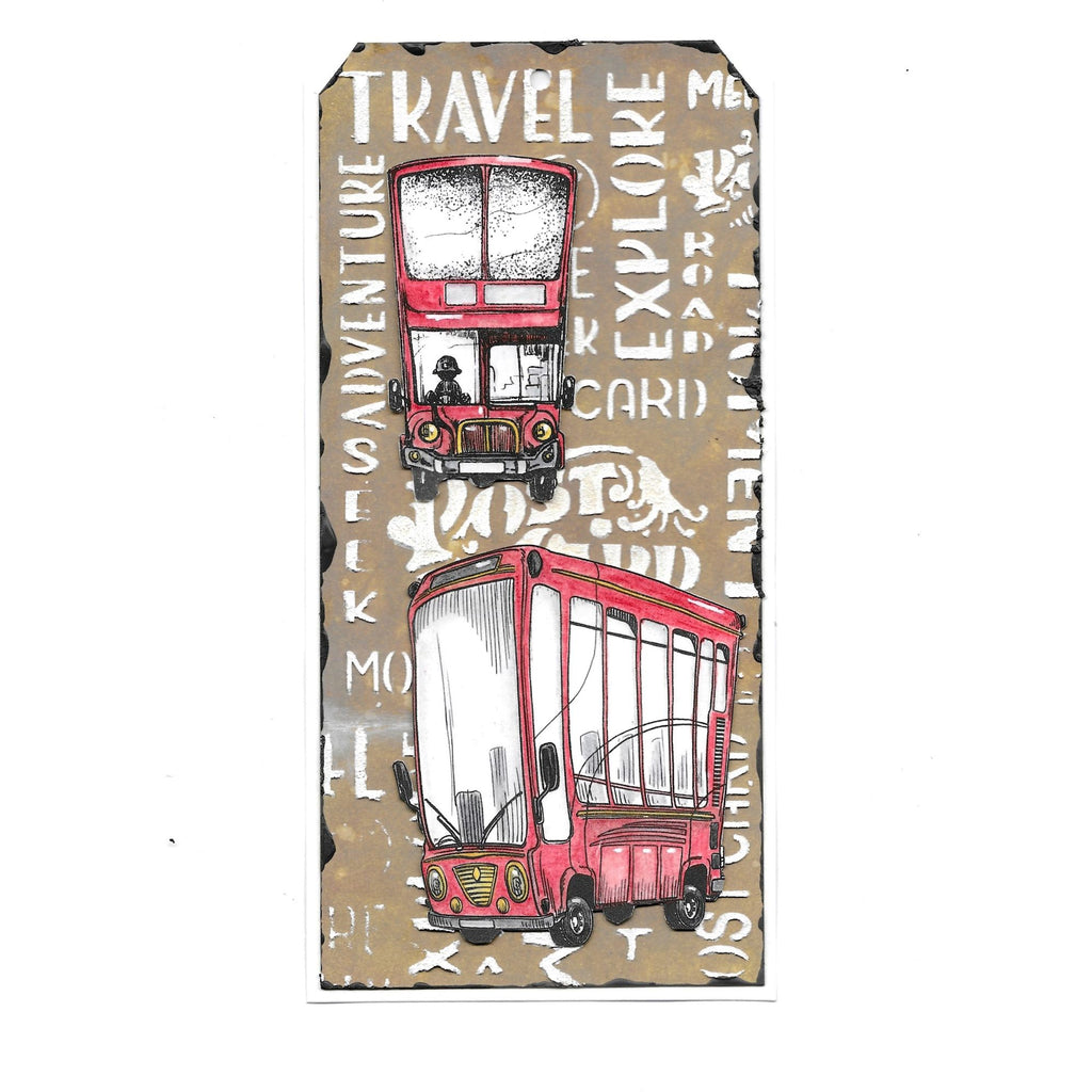 AALL & Create Brit Stop Bus Pop A6 Clear Stamps 1113 tag card