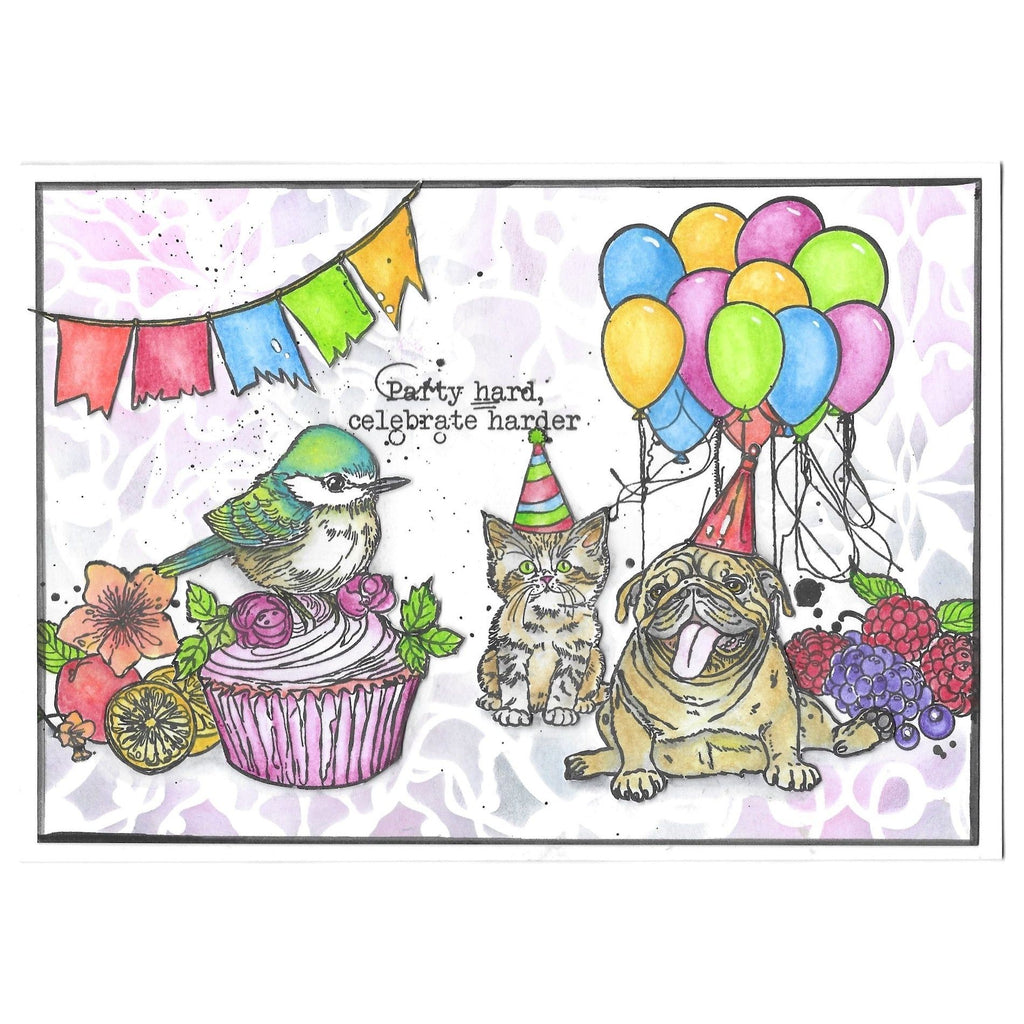 AALL & Create Buttercream Birdy Bliss A7 Clear Stamps 1139 celebrate