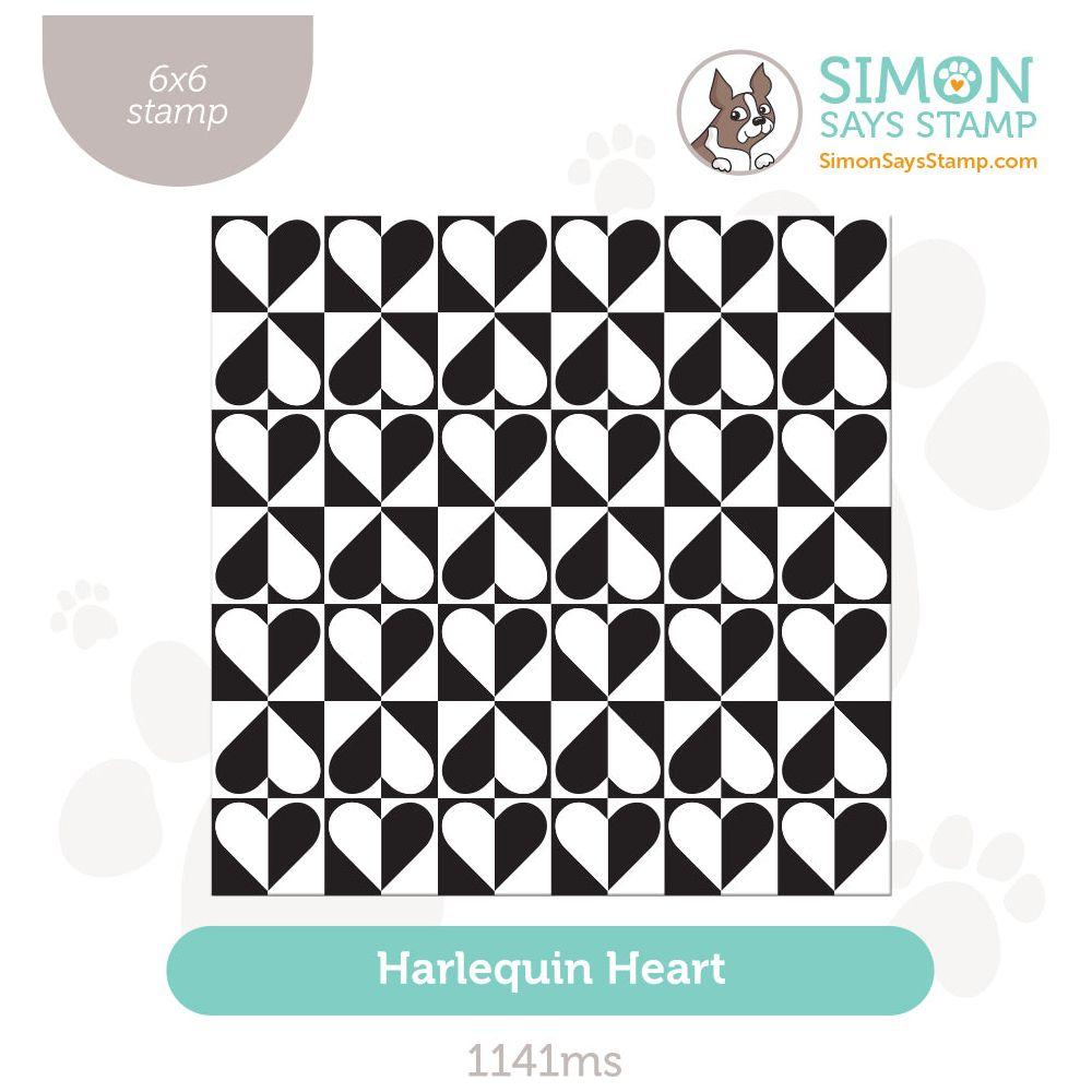 Simon Says Clear Stamp Harlequin Heart 1141ms To Love