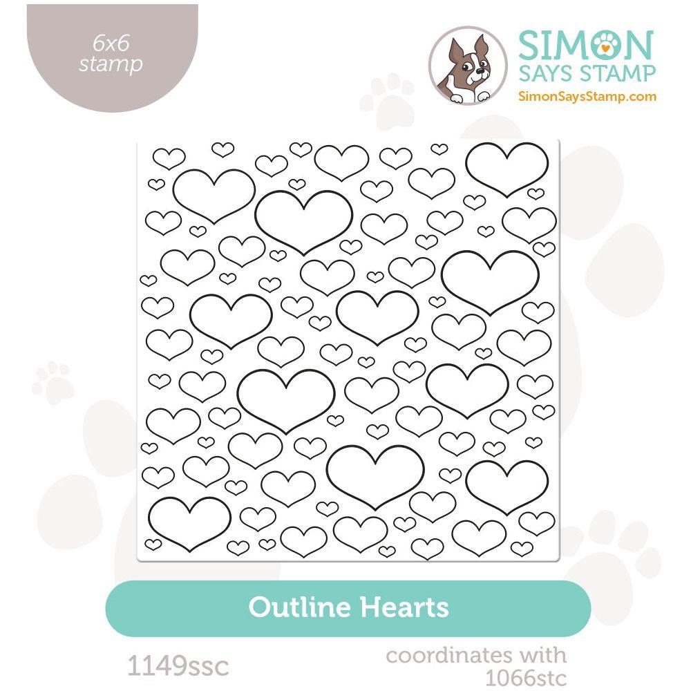 Simon Says Clear Stamp Outline Hearts 1149ssc To Love