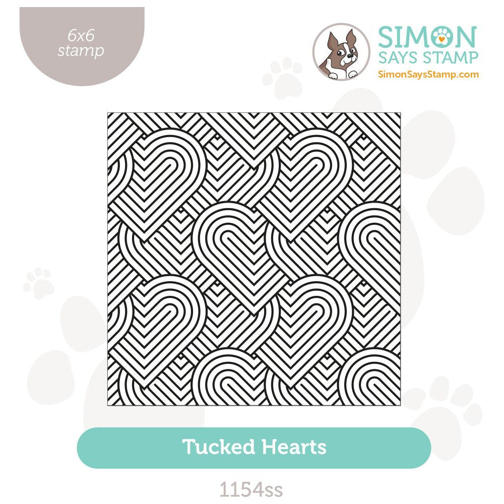 Simon Says Clear Stamp Tucked Hearts 1154ss To Be Loved