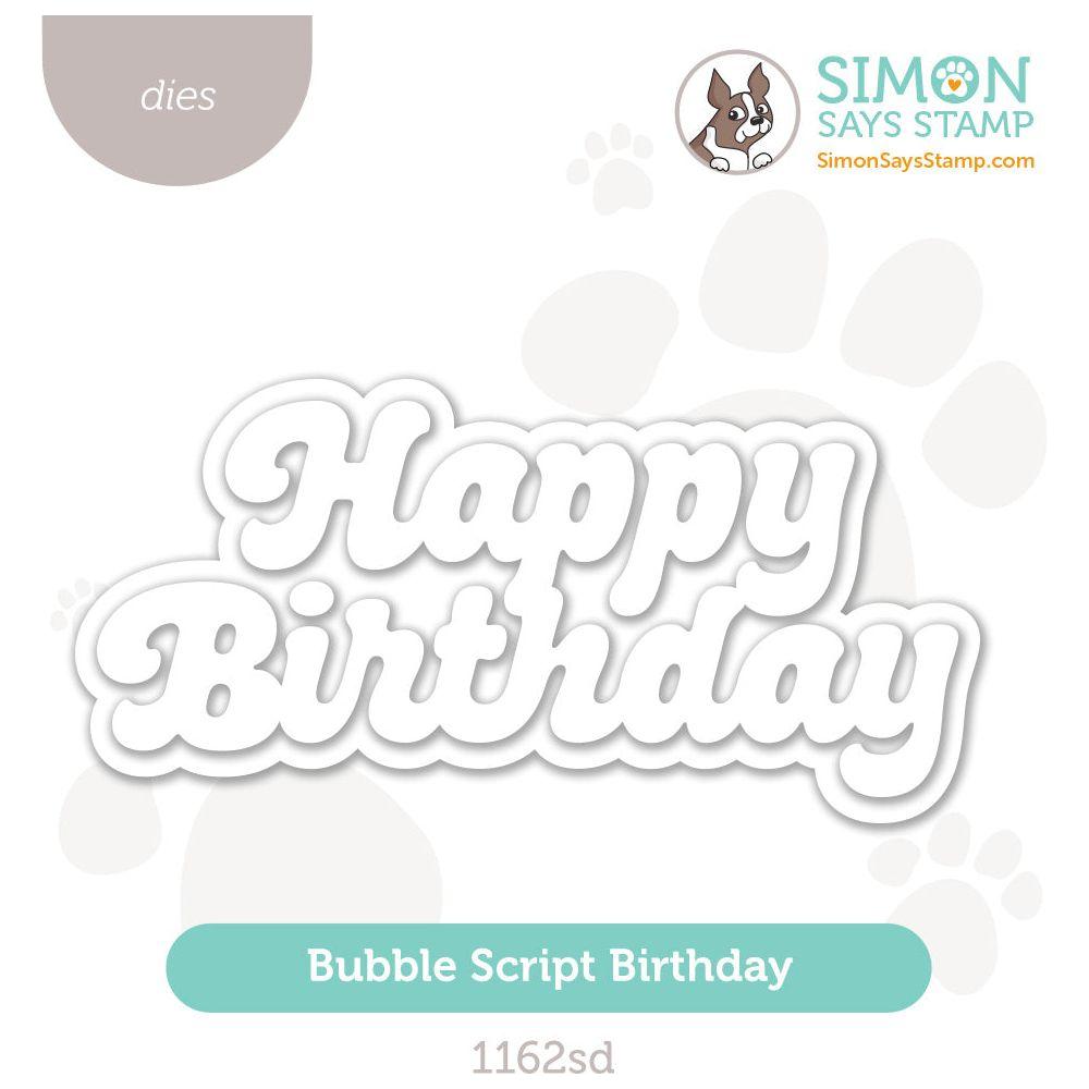 Simon Says Stamp Bubble Script Birthday Wafer Dies 1162sd