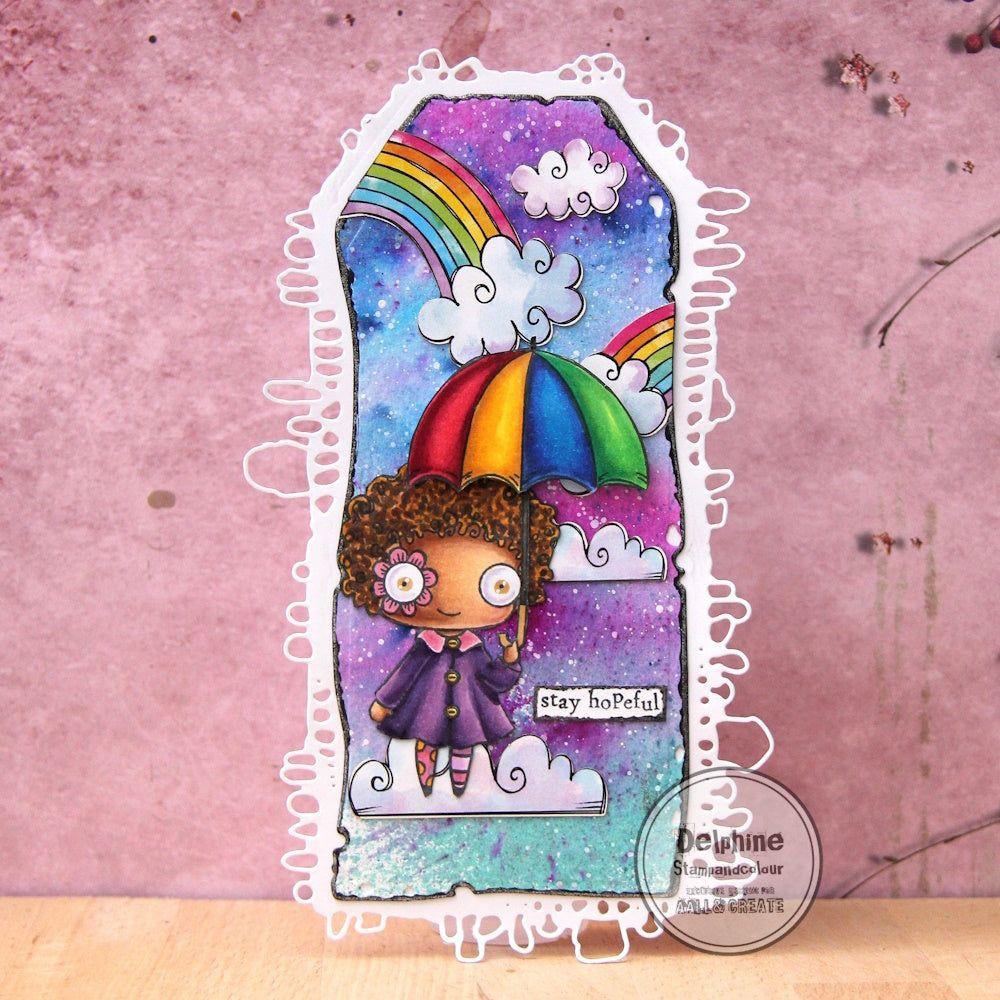 AALL & Create Stay Hopeful A7 Clear Stamps 1166 rainbows