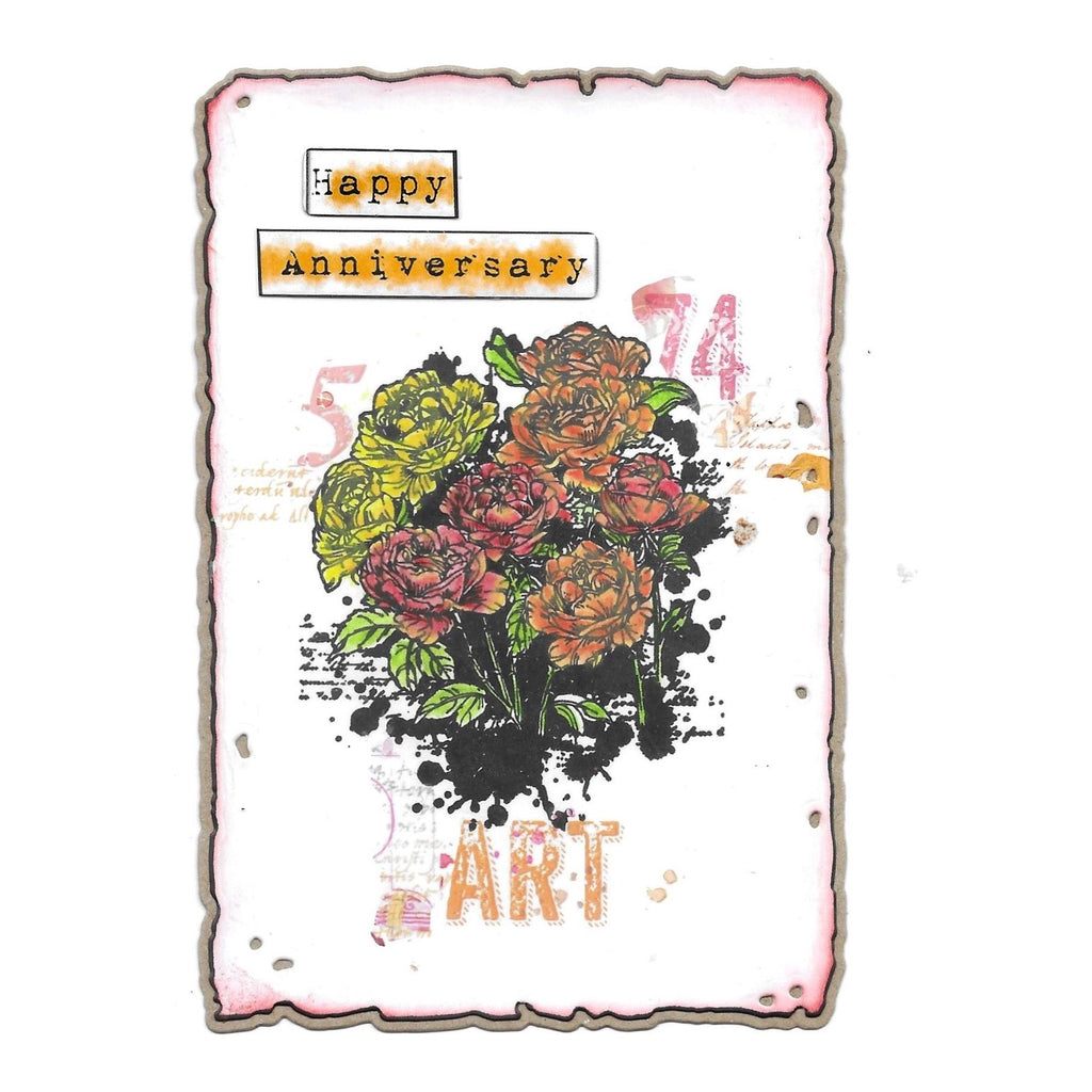 AALL & Create Roses In Bloom A7 Clear Stamps 1177 happy anniversary