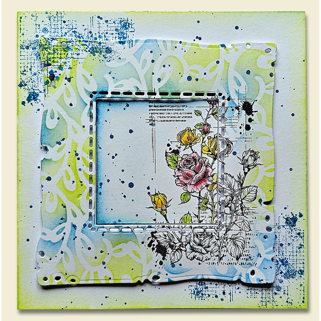 AALL & Create Dot Dash Grid A7 Clear Stamps 1181 flowers