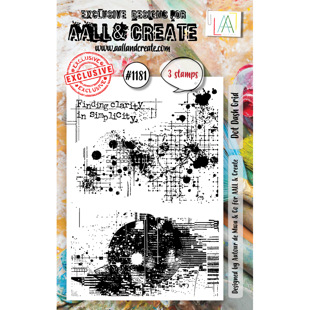 AALL & Create Dot Dash Grid A7 Clear Stamps 1181