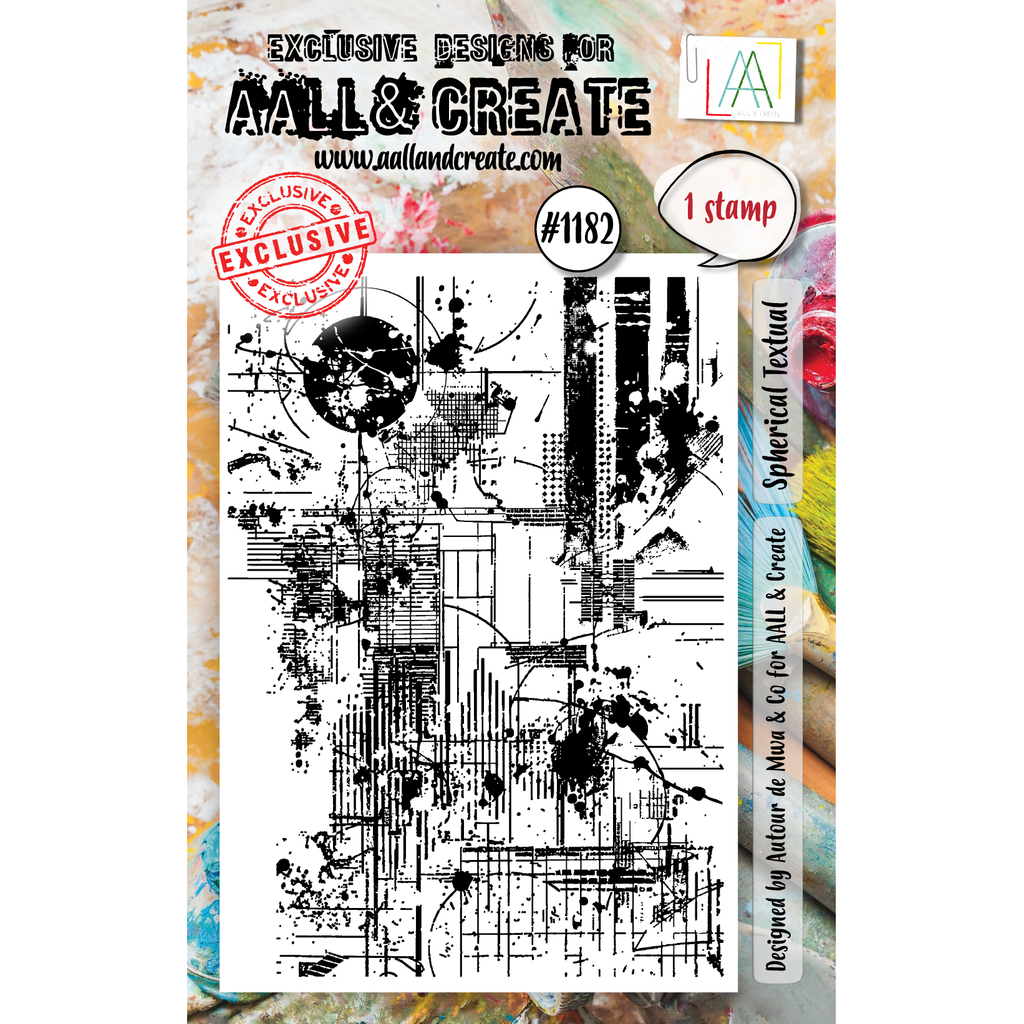 AALL & Create Spherical Textual A7 Clear Stamp 1182