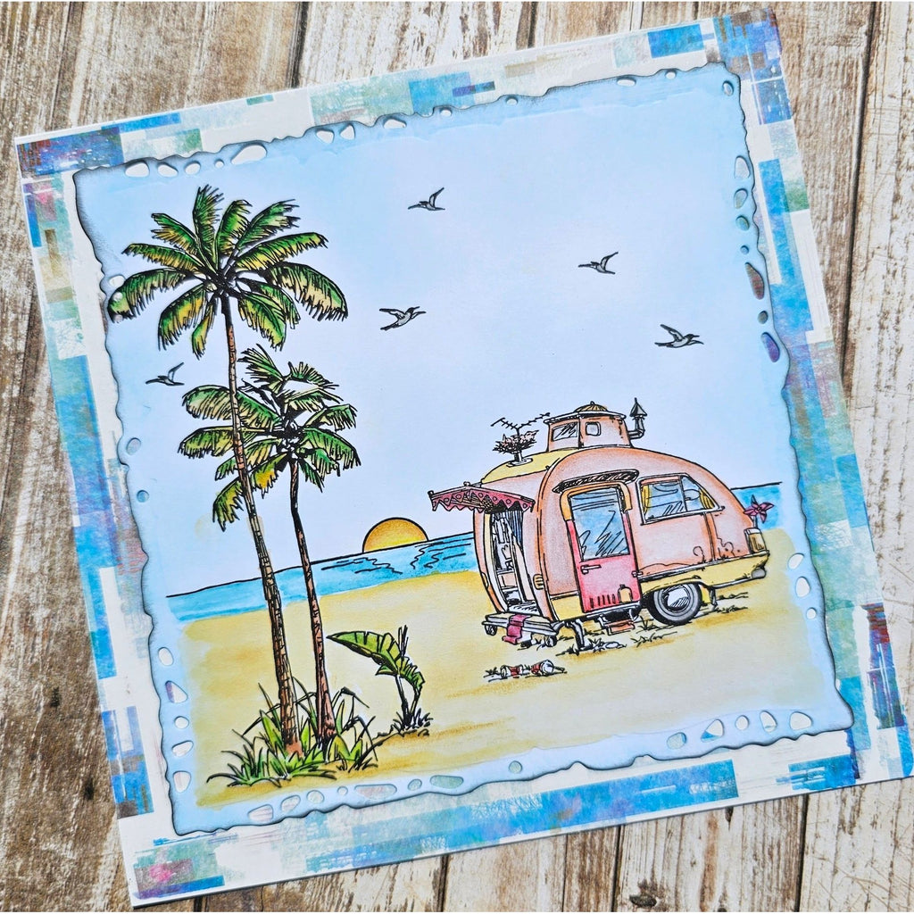 AALL & Create Caravan Palmeraie A6 Clear Stamps 1183 beach camping