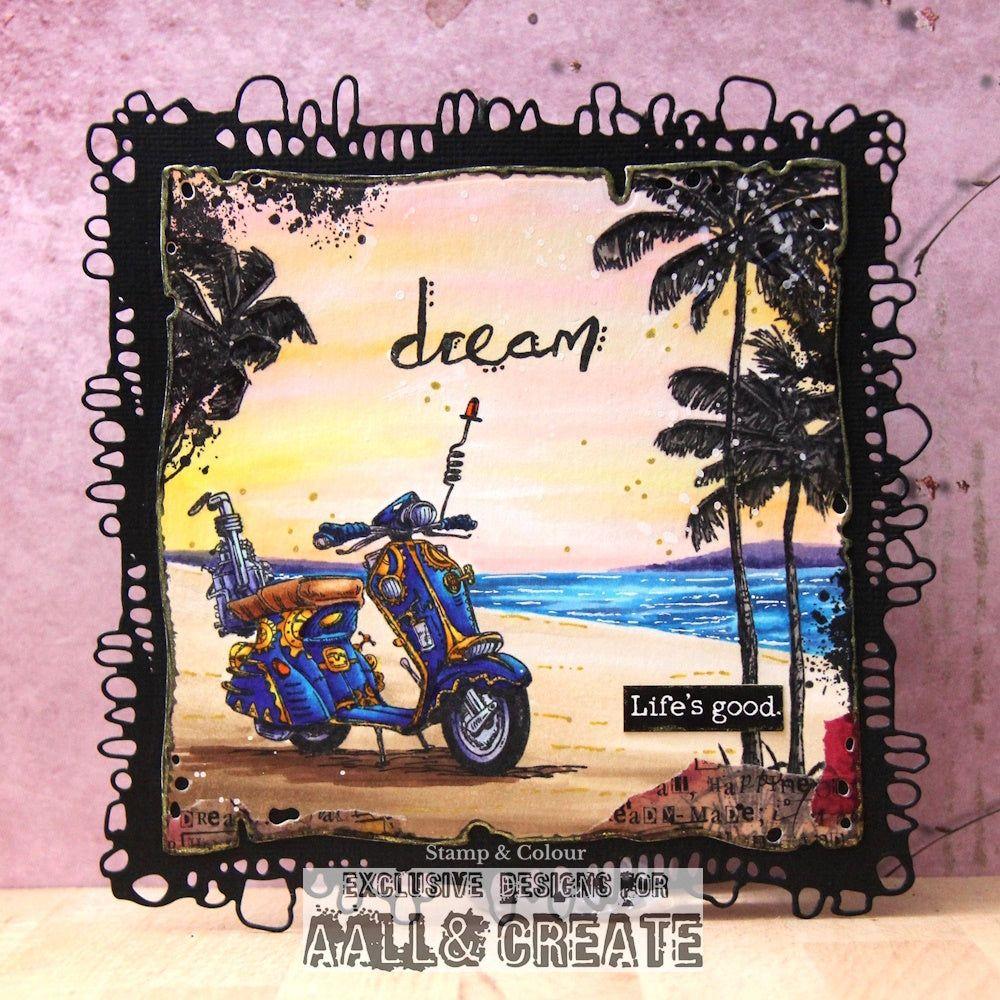 AALL & Create Beach Bikers A6 Clear Stamps 1185 life's good