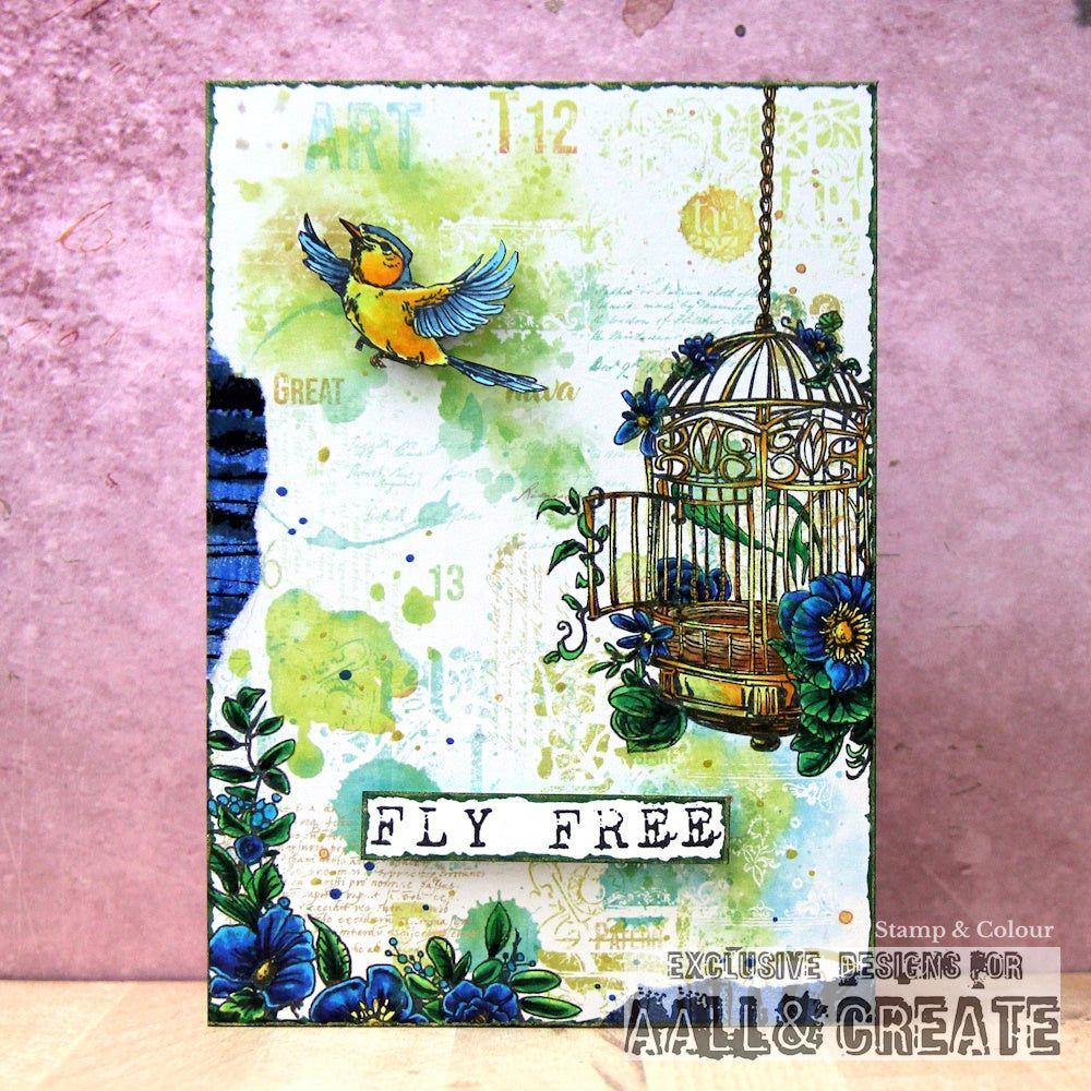 AALL & Create Gilded Shatters A6 Clear Stamps 1189 fly free