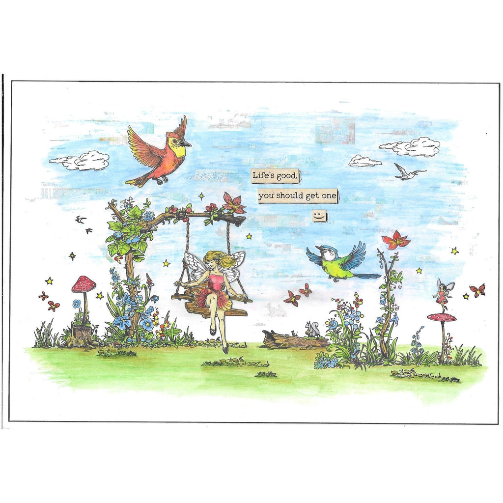 AALL & Create Swing Garden A6 Clear Stamps 1197 life's good.