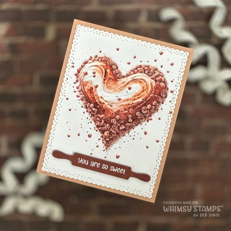 Whimsy Stamps Quick Card Fronts Chocolate Sweethearts wsqcf-02 rolling pin