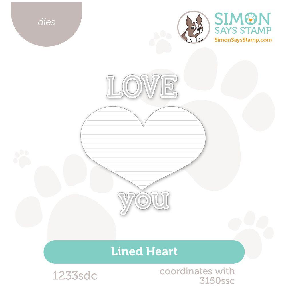 Simon Says Stamp Lined Heart Wafer Dies 1233sdc To Be Loved