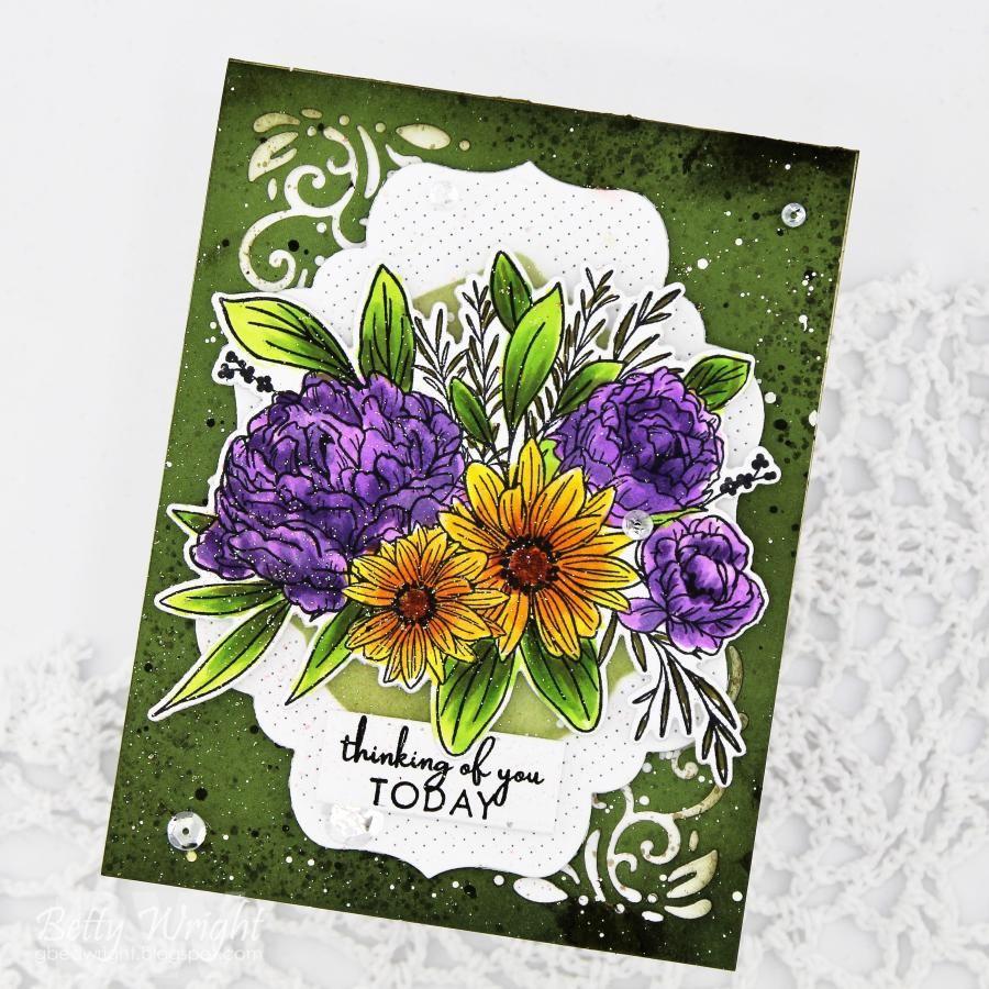 Papertrey Ink Easy Bouquet Clear Stamps 1496 splatter