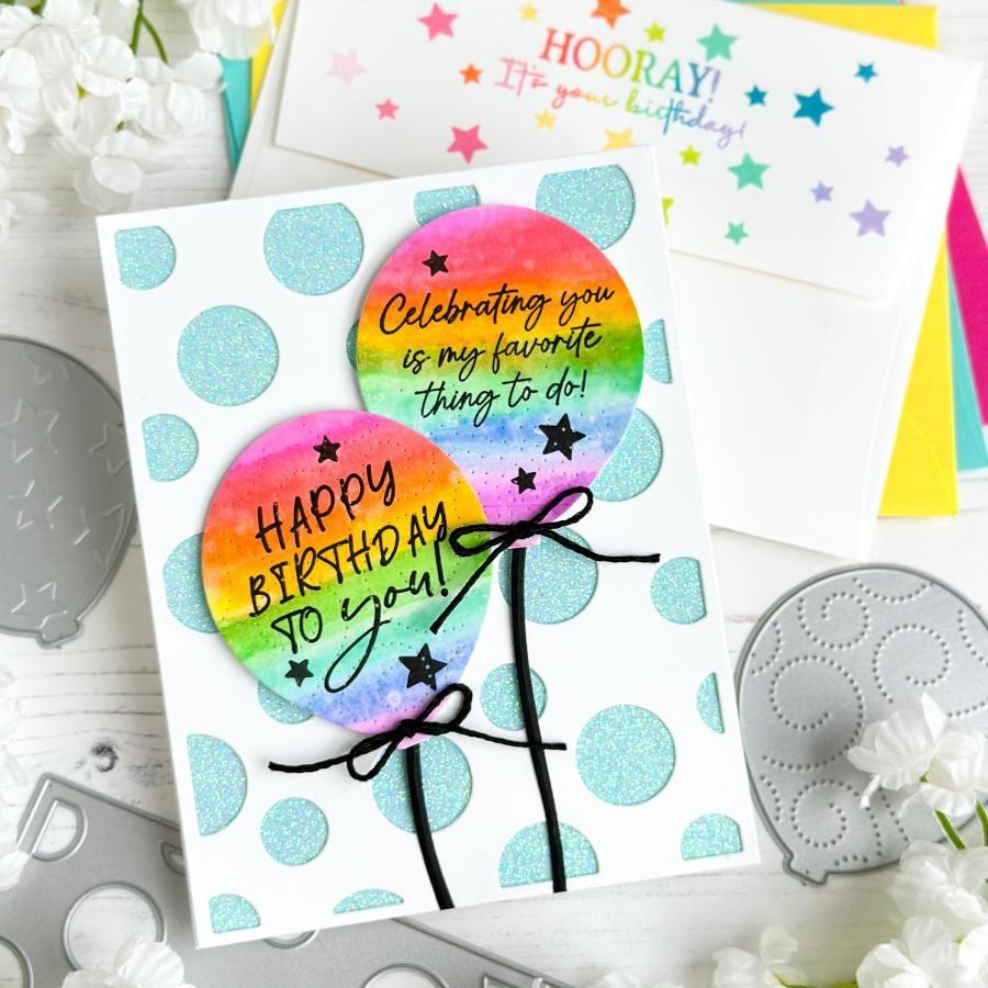 Papertrey Ink Hooray It's Your Birthday Clear Stamps 1522 rainbow