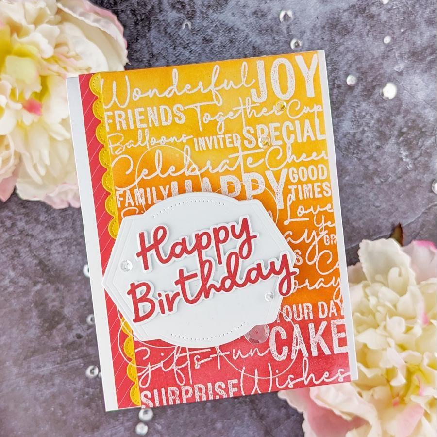 Papertrey Ink Birthday Wishes Background Clear Stamp 1523 embellishment