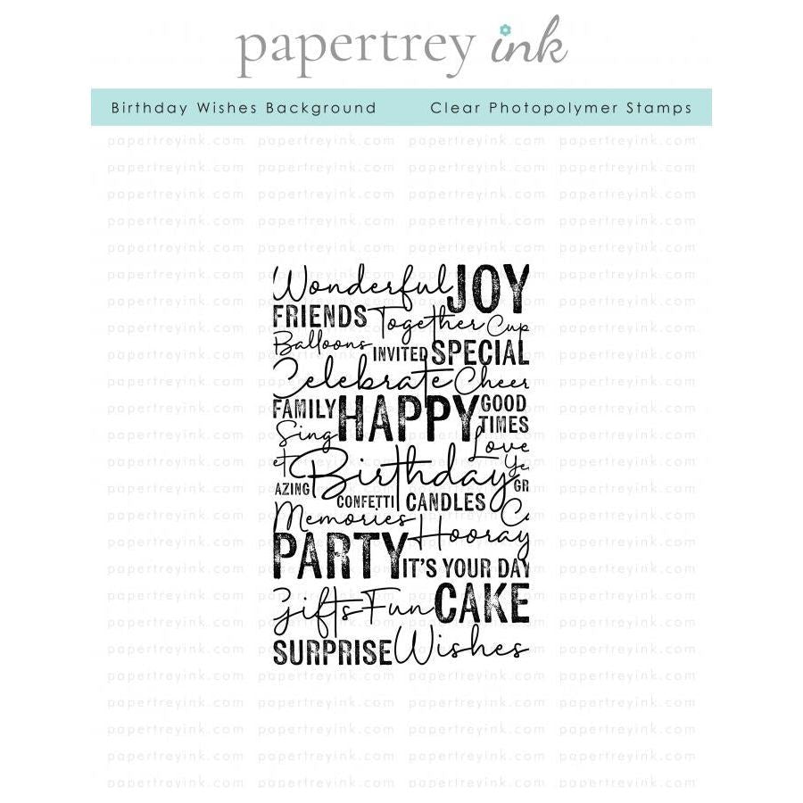 Papertrey Ink Birthday Wishes Background Clear Stamp 1523