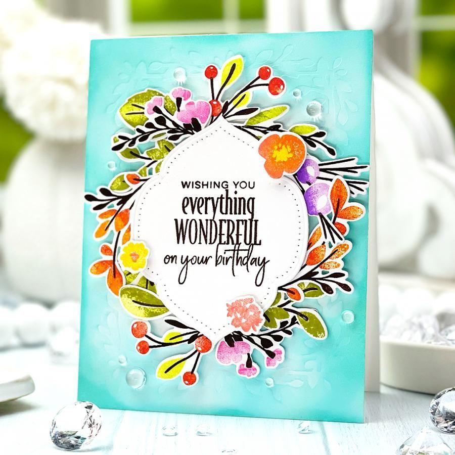 Papertrey Ink Fresh Florals Clear Stamps 1526 wishing you