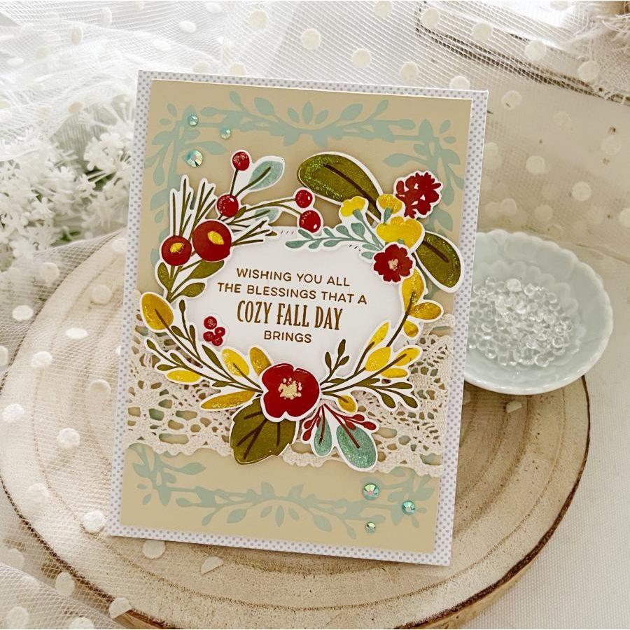 Papertrey Ink Fresh Florals Clear Stamps 1526 cozy day