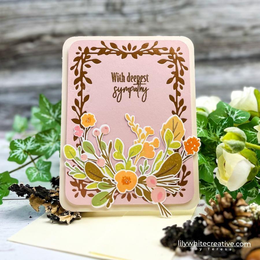 Papertrey Ink Fresh Florals Dies pti-0672 with sympathy