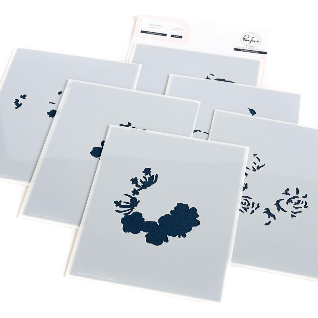 PinkFresh Studio Handpicked Flowers Stencil Set 153022