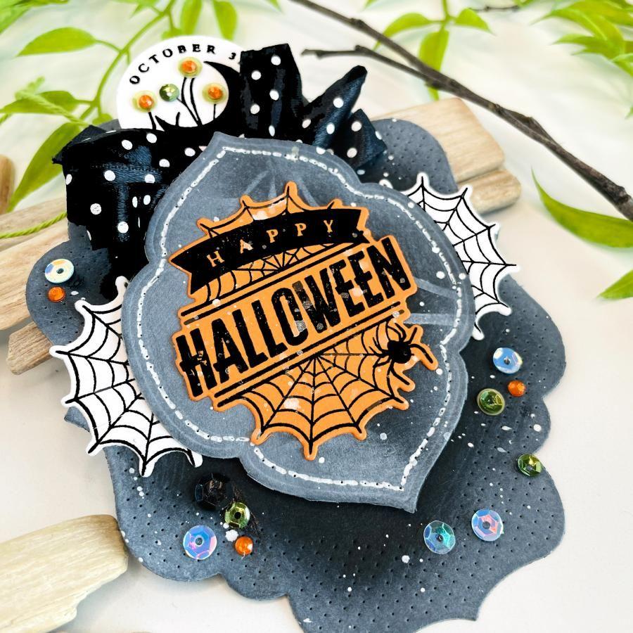 Papertrey Ink Spooky Treat Labels Clear Stamps 1531 happy halloween