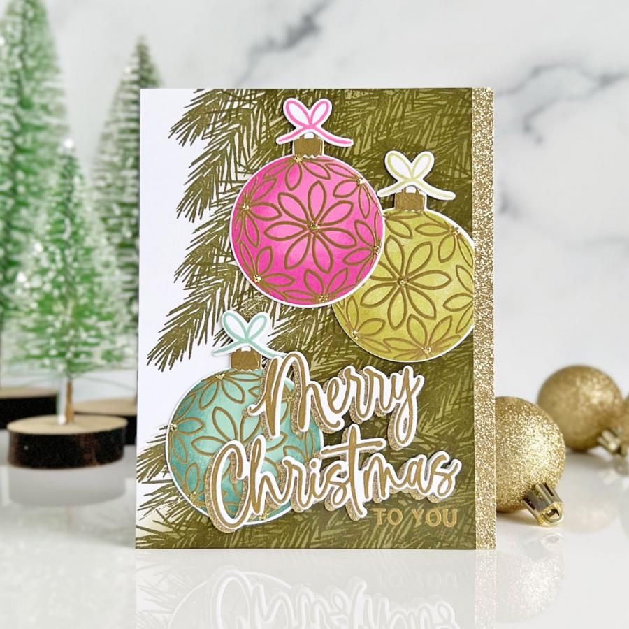 Christmas Tree Rubber Stamp - Customizable Stamp Featuring Christmas Tree  with Ornaments and Tinsel