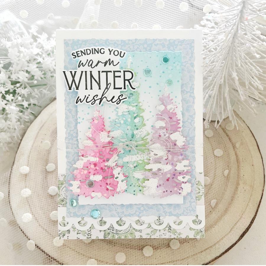 Papertrey Ink Winter Greetings Clear Stamps 1549 winter wishes