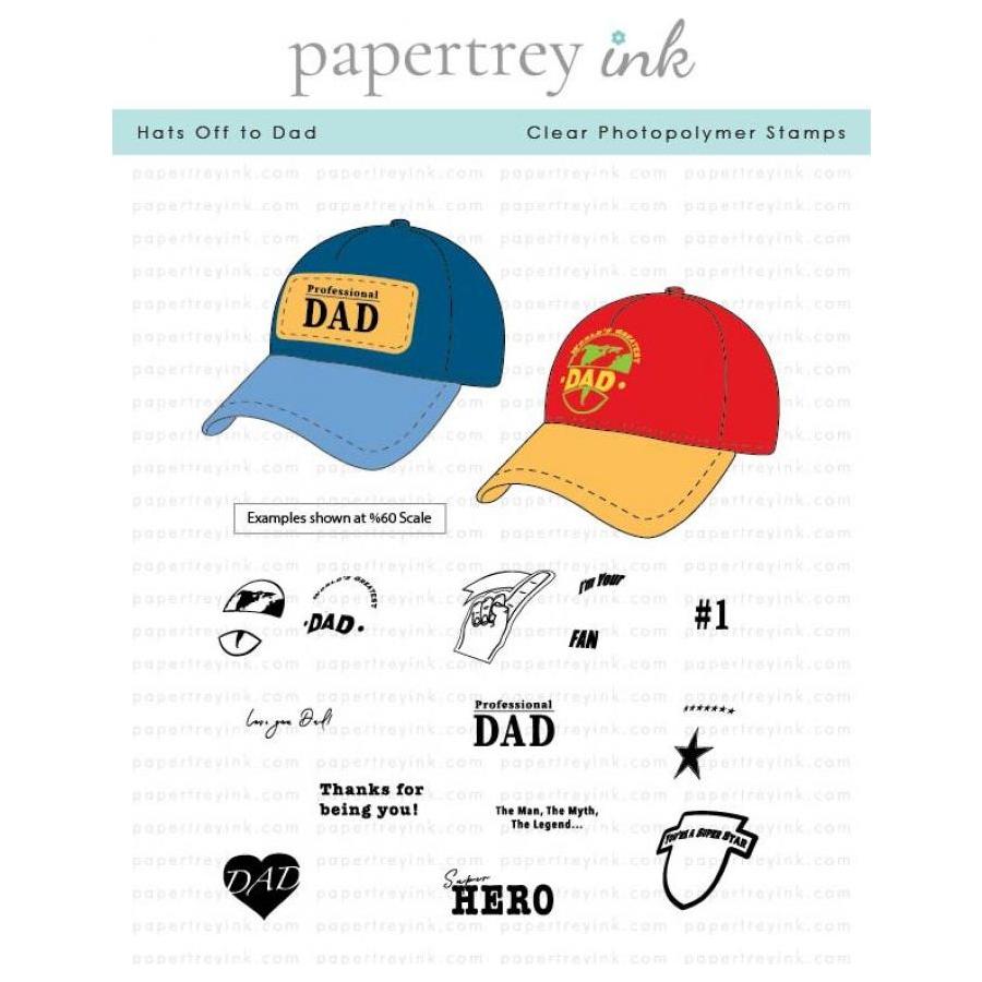 Papertrey Ink Hats Off to Dad Clear Stamps 1578