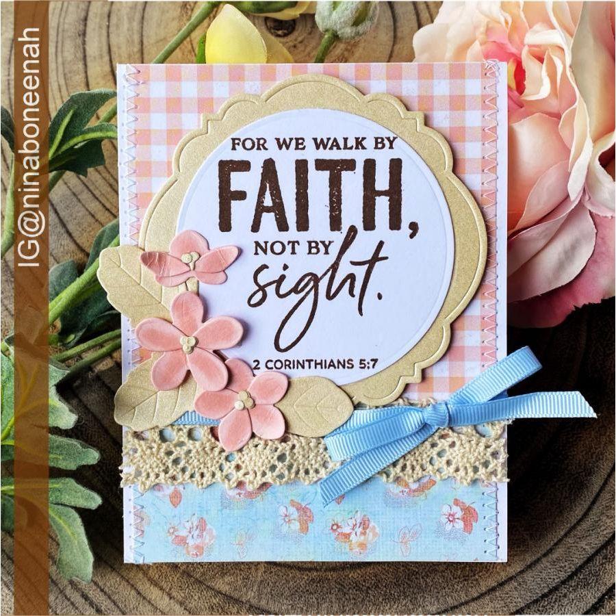 Papertrey Ink Psalm Reflections May Clear Stamp and Die Set walk by faith