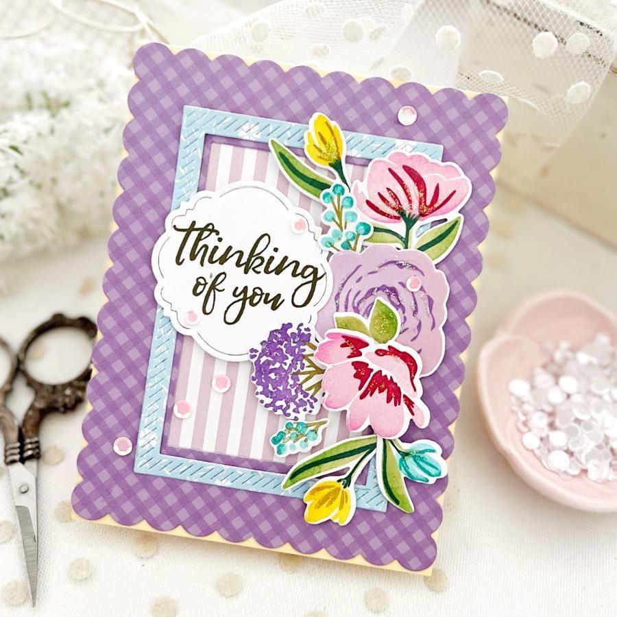 Papertrey Ink Breathtaking Blooms Clear Stamps 1588 purple