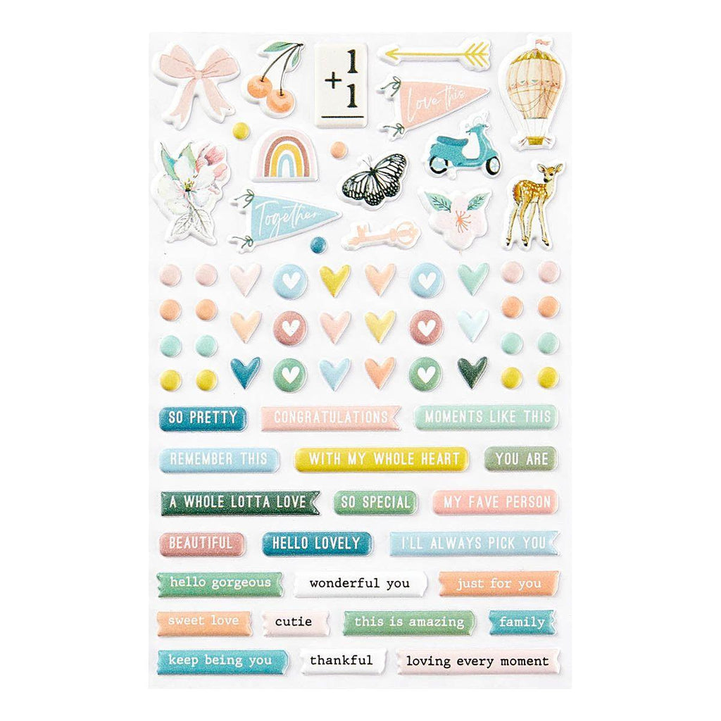 168238 Spellbinders Heartfelt Puffy Motif Stickers