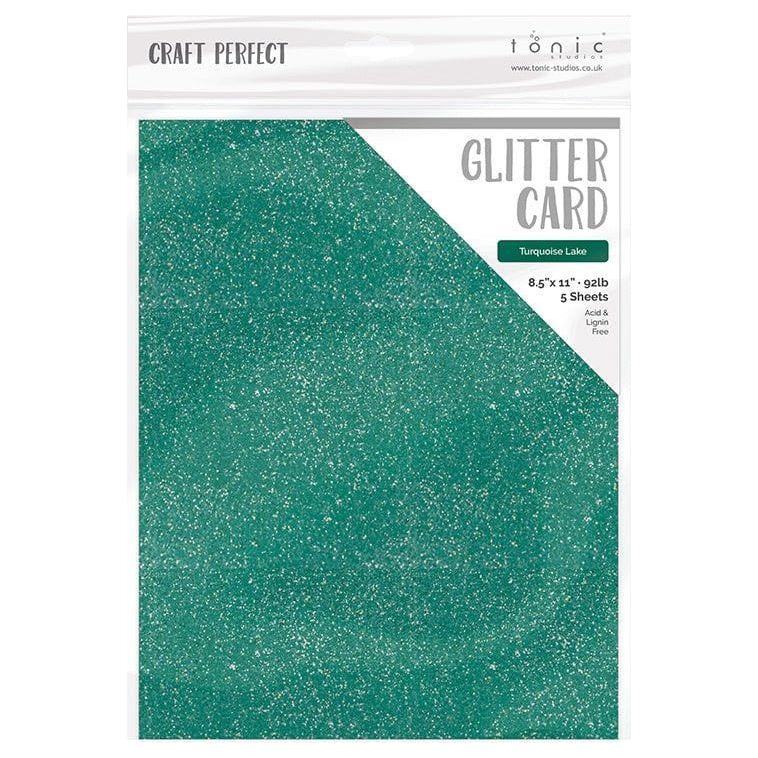 Tonic Turquoise Lake 8.5 x 11 Glitter Cardstock 9974e