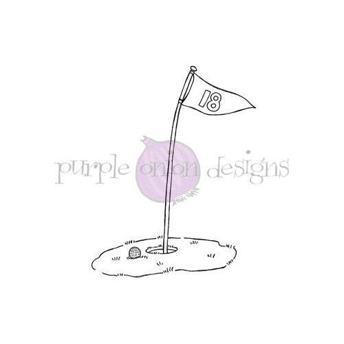 Purple Onion Designs 18th Hole Unmounted Cling Stamp pod1408