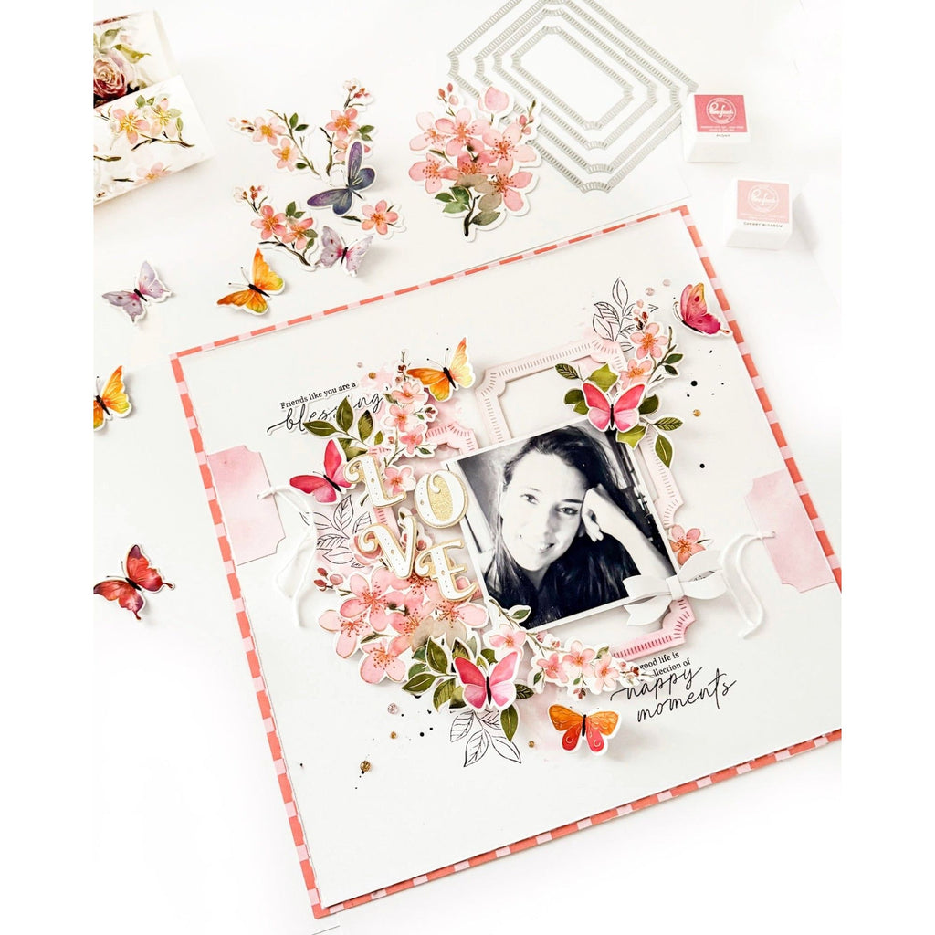 Pinkfresh Studio Sakura Stencils 240524 Happy Moments Layout | color-code:ALT01