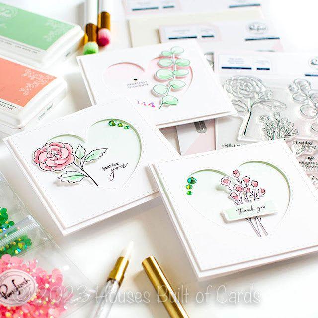 PinkFresh Studio With Love Clear Stamp Set 198523 floral heart | color-code:ALT03