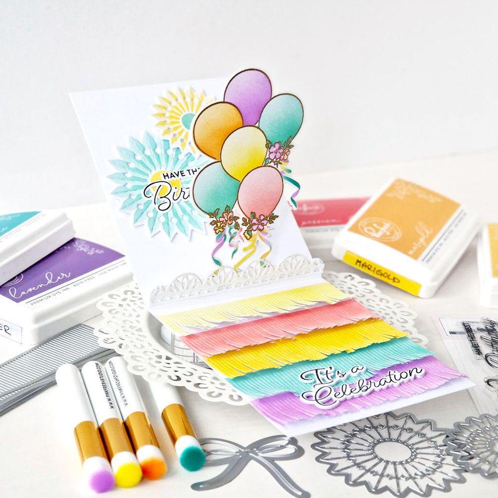 PinkFresh Studio Ribbons And Balloons Clear Stamp Set 198823 celebration | color-code:ALT02