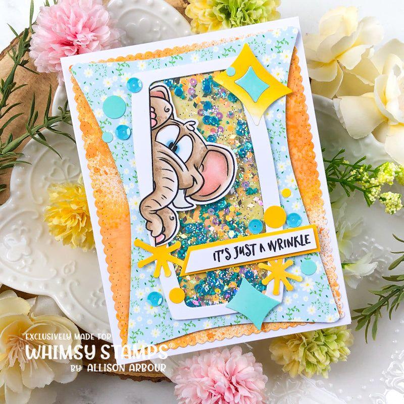 Whimsy Stamps Elephantastic Clear Stamps dp1028a shaker card