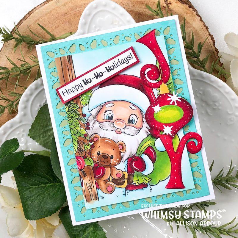 Whimsy Stamps Santa at the Door Clear Stamps c1244a happy holidays