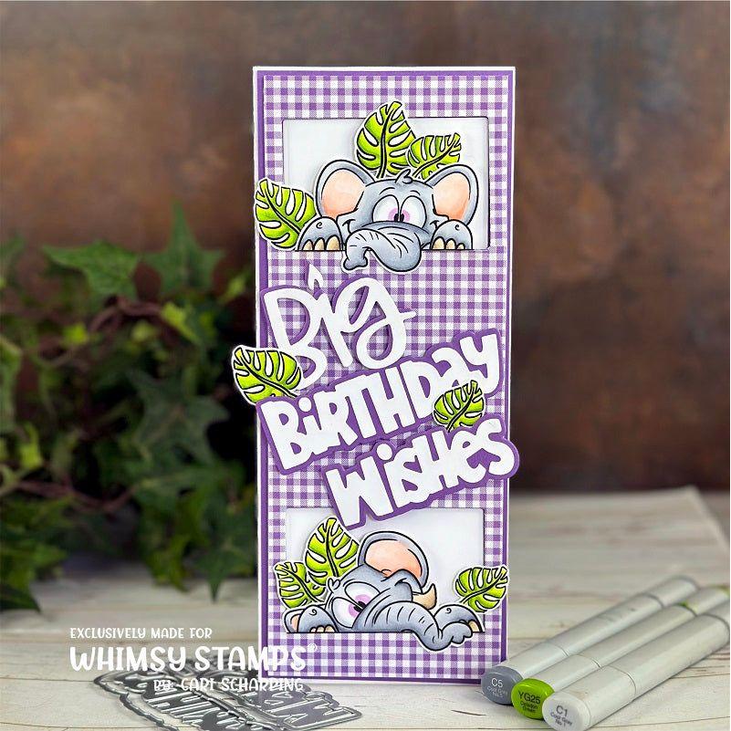 Whimsy Stamps Elephantastic Clear Stamps dp1028a big birthday wishes