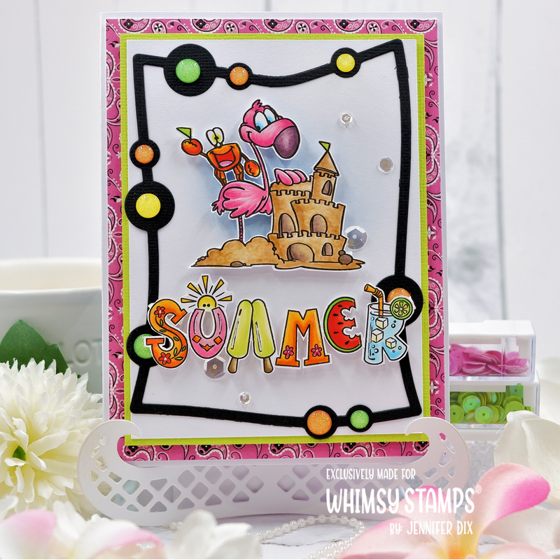 Whimsy Stamps Beach Babes Clear Stamps DP1114 Sand Castle