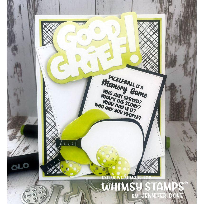 Whimsy Stamps Pickleball Clear Stamp and Die Set good grief