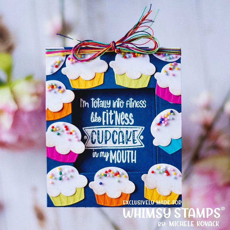 Whimsy Stamps Birthday Wishes Word Dies wsd100a cupcake