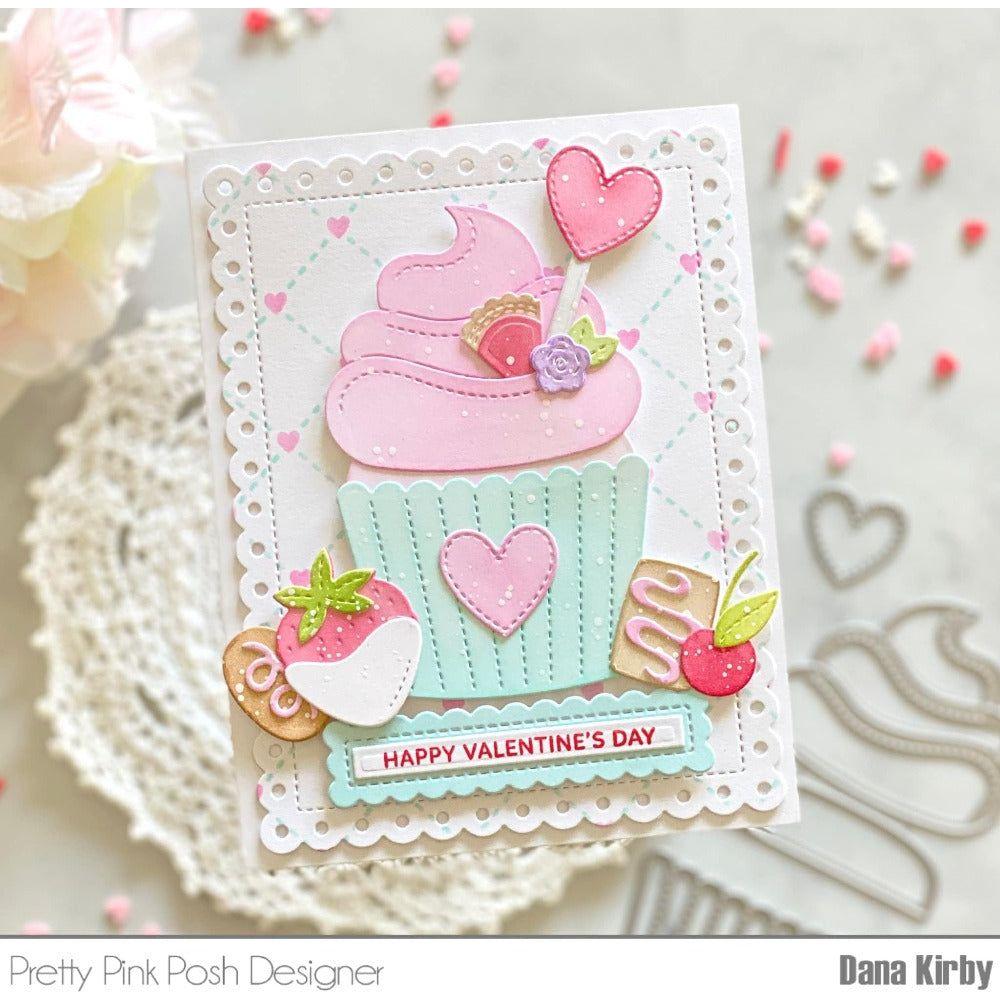 Pretty Pink Posh Big Valentine Cupcake Dies happy valentine's day