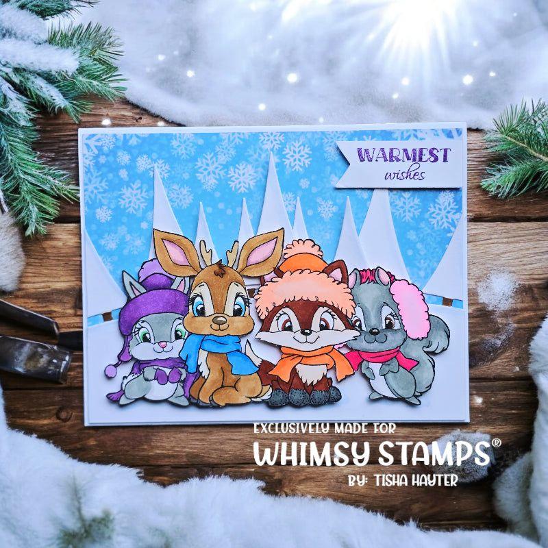 Whimsy Stamps Christmas in the Woods Clear Stamps c1250a warm wishes